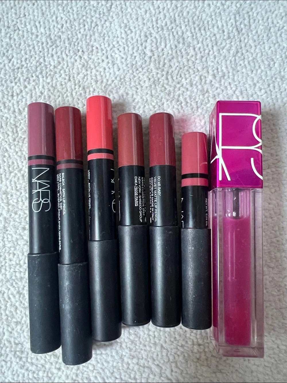 NARS Lip Set — Berry, Mauve, Coral, Rose & Hot Pink